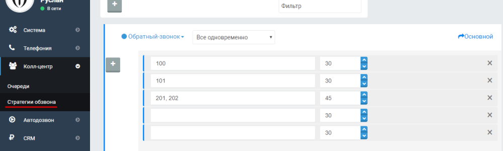 Стратегии обзвона